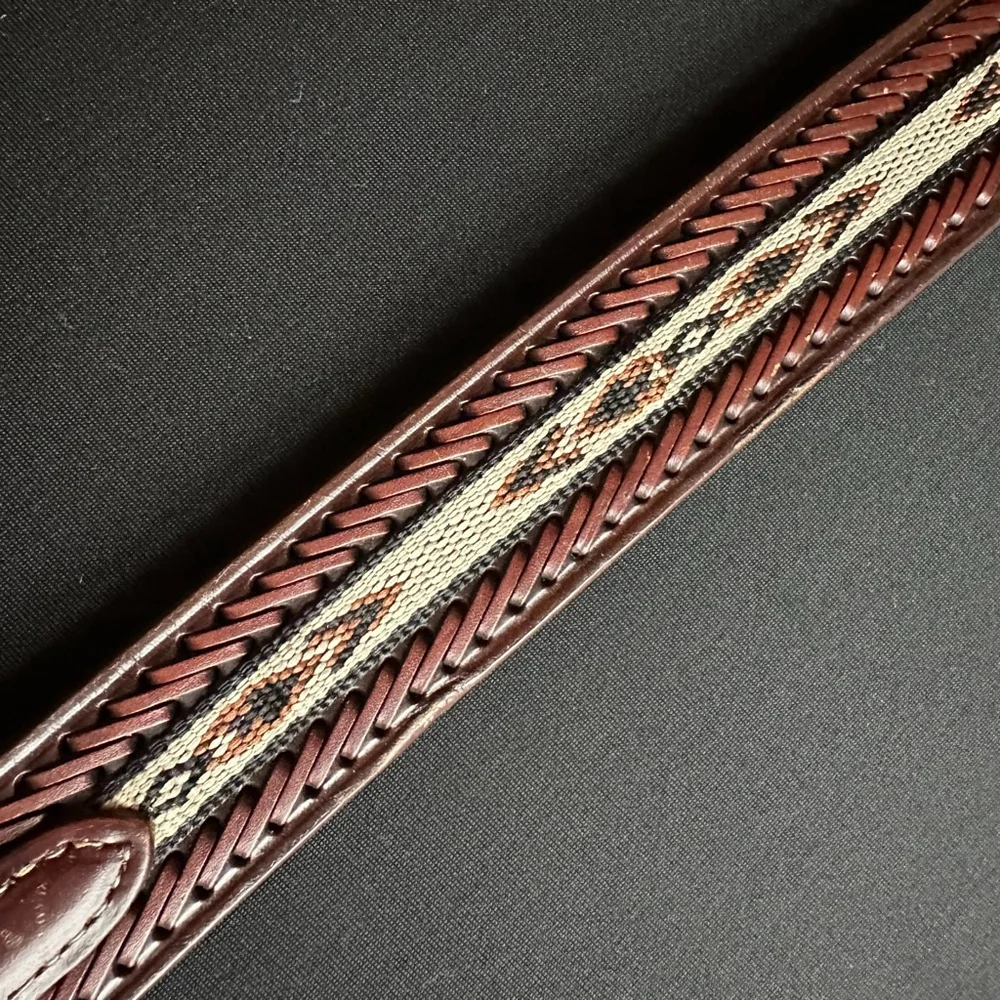 Men's Noona Brown Leather Belt with Silver Buckle